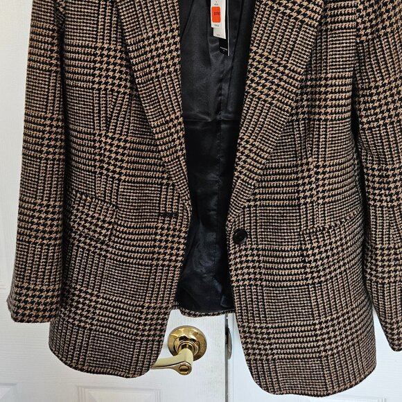 Banana Republic Wool Blend Plaid Blazer 8 Petite - Picture 7 of 9